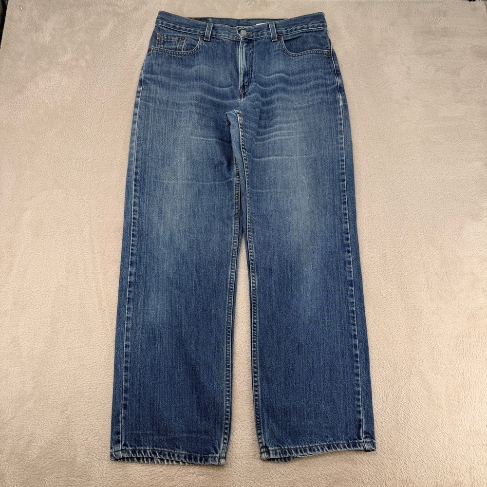 VTG 90s Levis 577 Wide Leg Jeans Womens 12 M Blue Low Rise Loose Fit Denim Baggy